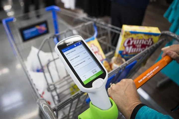 Walmart cart and scanner